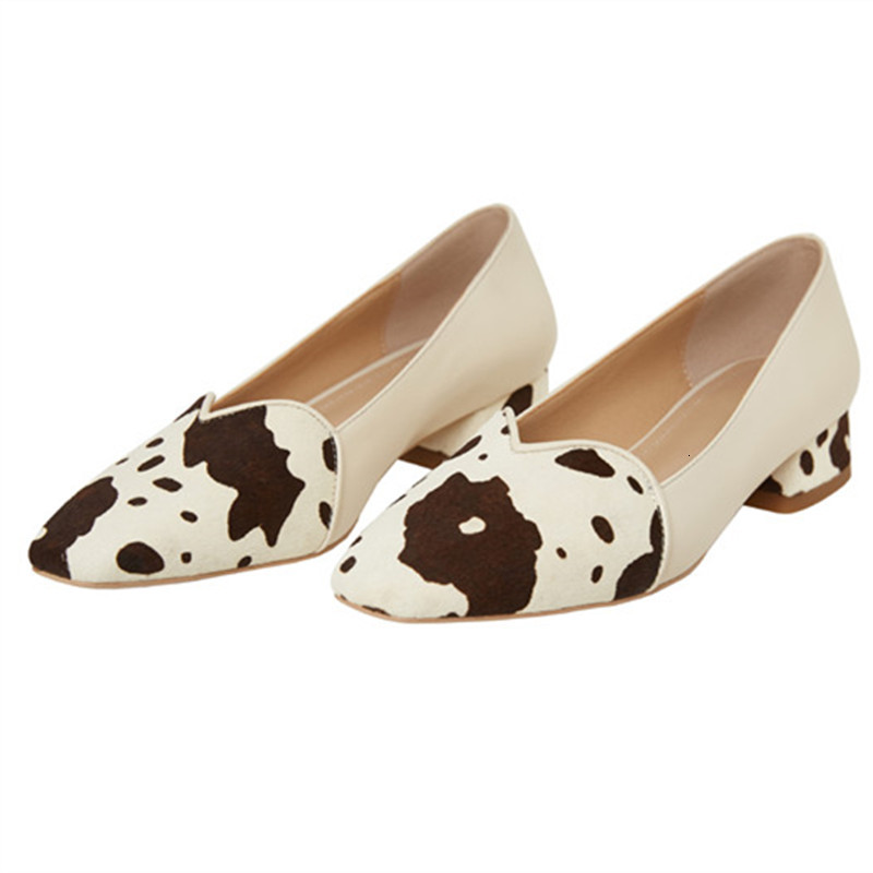 

2021 New Address Arrival Female Genuine High Spring Heels Fashion Tea-colored Shoes Milk JOUX, Rice white