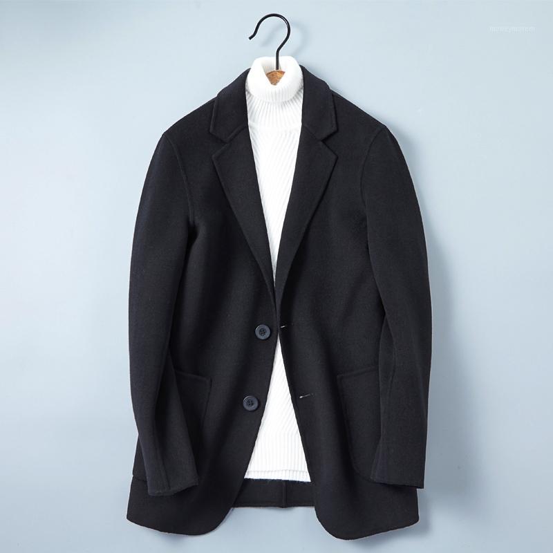 

Wool Coat Men Casual Black Jacket Woolen Coat Double-sided Mens Coats and Jackets Chaqueta Hombre QT-161705 KJ43021