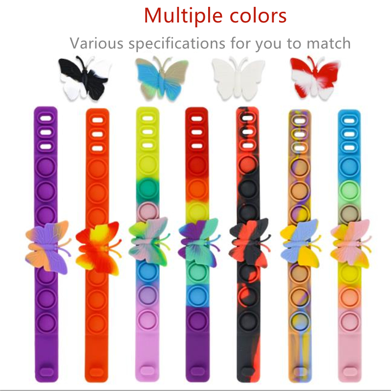 

2022 Fidget Toys Butterfly decompression toys bubble Bracelet children's puzzle toy thinking game