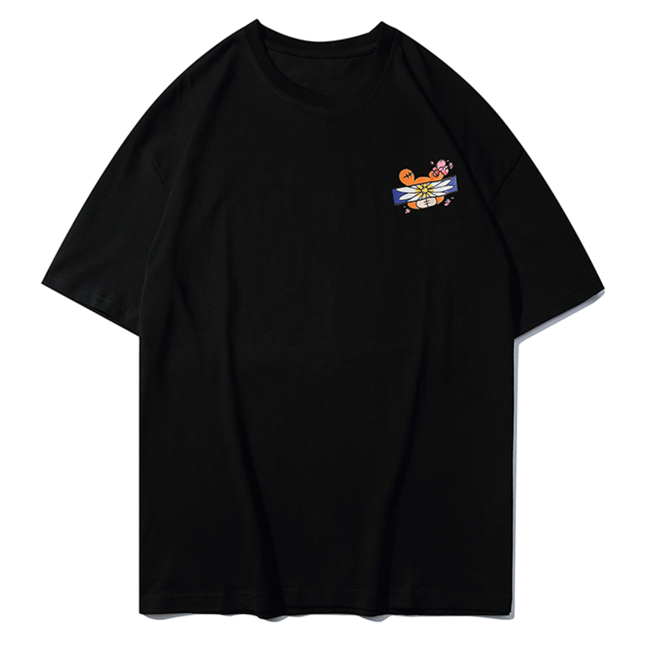 

2021 New Aelfric Eden Hip Hop t Shirts Men Streetwear Fashion Floral Printed Short Sleeve Harajuku Tees Shirt Cotton Oversize Tshirt Ckpl, Black