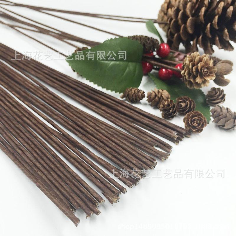 

100pcs 2# Flower Stub Stems Paper Green Floral Tape Iron Wire Artificial Flower Stub Stems Craft Decor Soap Holding Flowers Stem