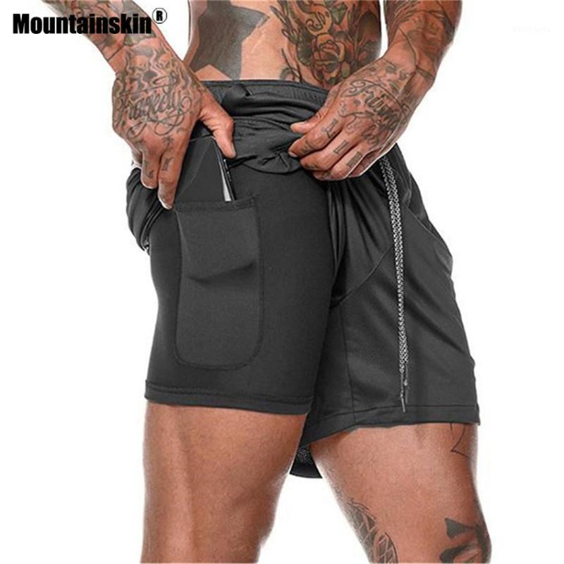 

Mountainskin Summer Men's 2 in 1 Running Shorts Quick Dry Outdoor Sportswear Hiking Running Fitness Male Trousers VA7451, White 1