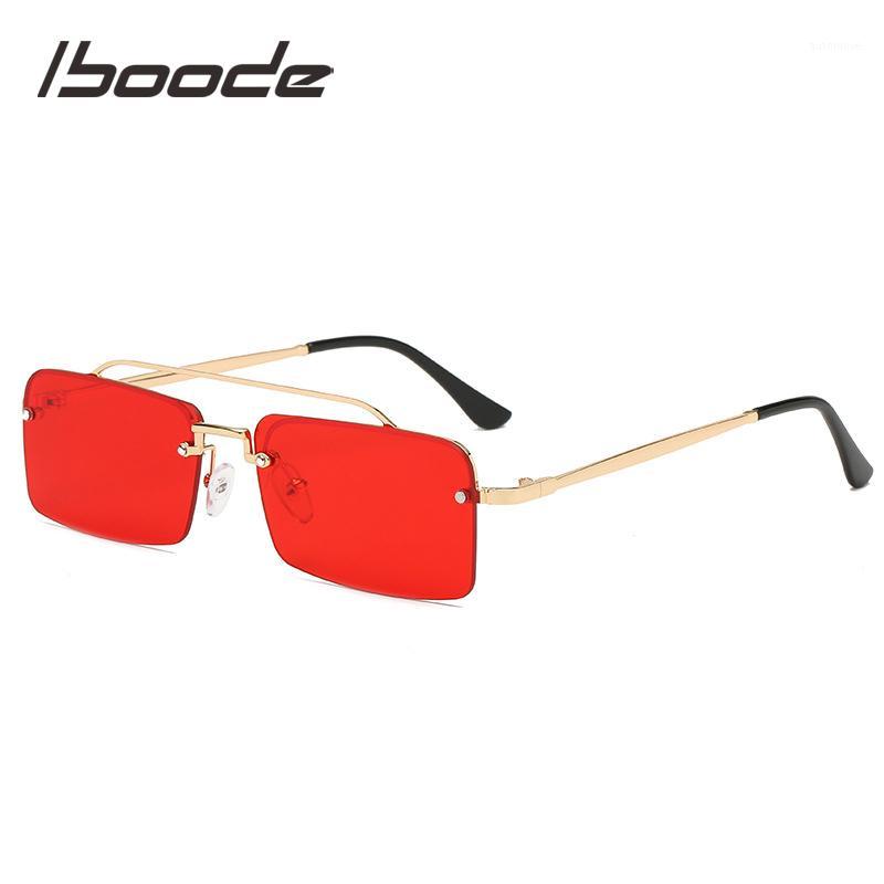 

Iboode small rectangle sunglasses women rimless square sun glasses for women 2020 summer style female uv400 sun glasses1