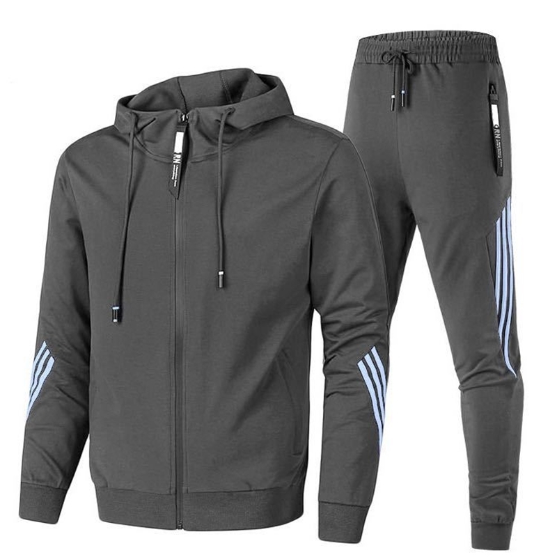 

New 20 brand autumn and winter men's striped sportswear suit two-piece outdoor sports running hoodie suit high quality zipper sp 201210, 5colour