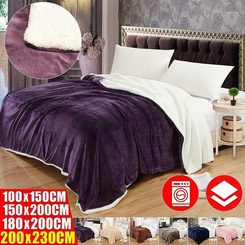 

Super Warm Weighted Blanket Double layer flannel thick blanket For Beds Fleece Blankets and Throws Winter Adult bed cover1