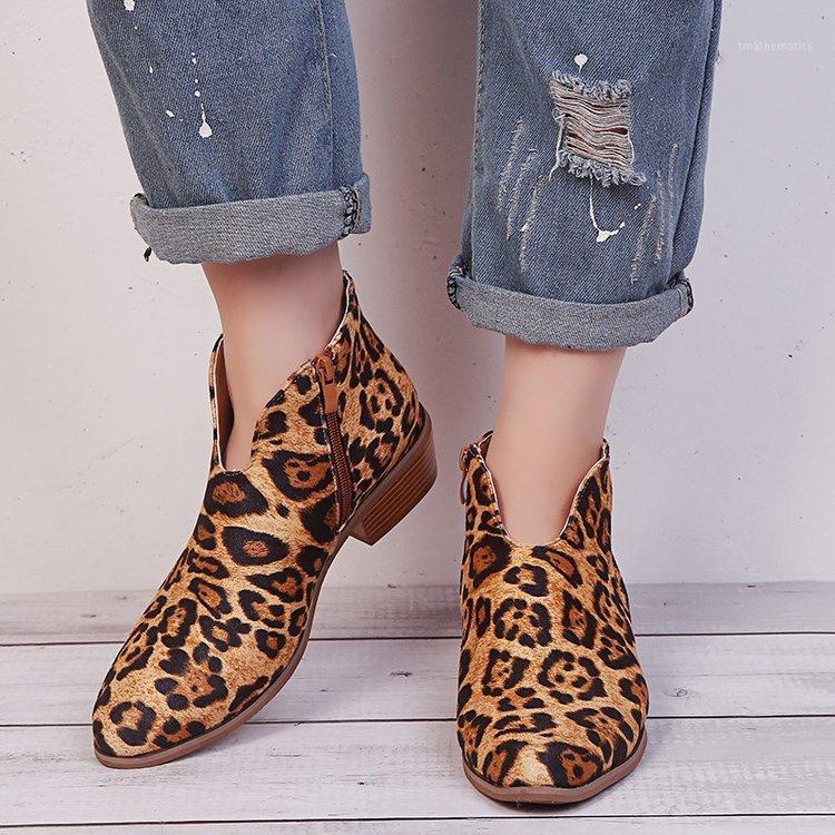 

Women Shoes 2020 fashion Leopard Print Sexy Pointed Toe Ankle Boots Slip on Deep V High Heel boots Lady Party Shoes1, Black