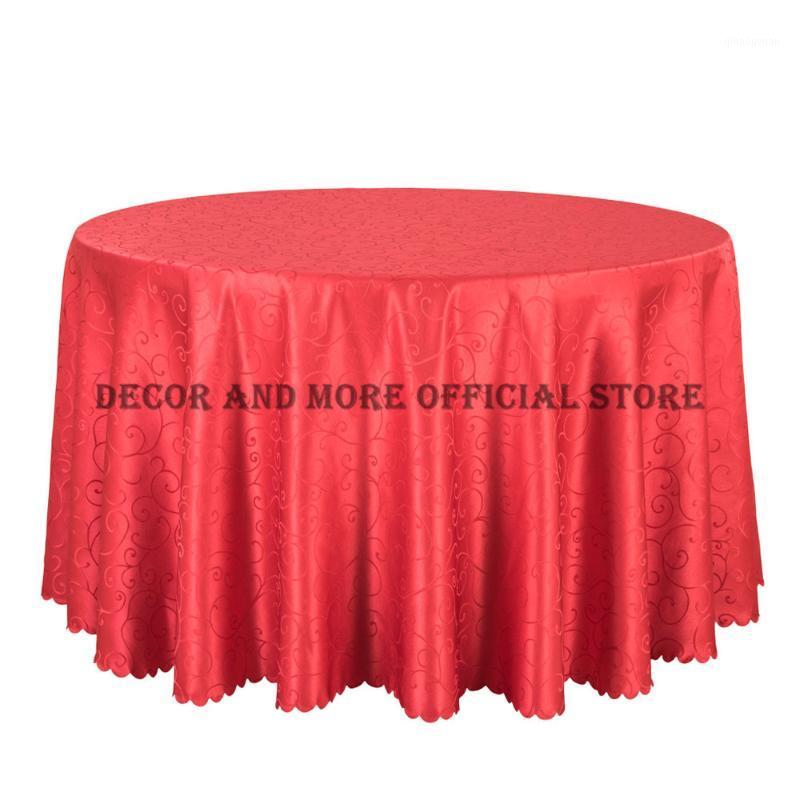 

Wholesale Big Size Polyester Wedding Tablecloth Jacquard Red Round Table Cloth Hotel Dining Table Cover Decor Solid Linen1, Gold