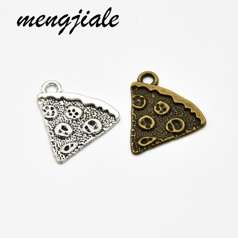 

15pcs/lot Vintage Metal Pizza Slice Charms for fashion jewelry necklace making1