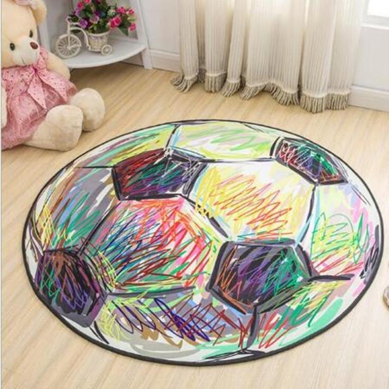 

Colorful Football Soft Tapete Thick Round Carpet Animals Rug For Kids Children Living Room Non-slip Absorbent Mats1, 15
