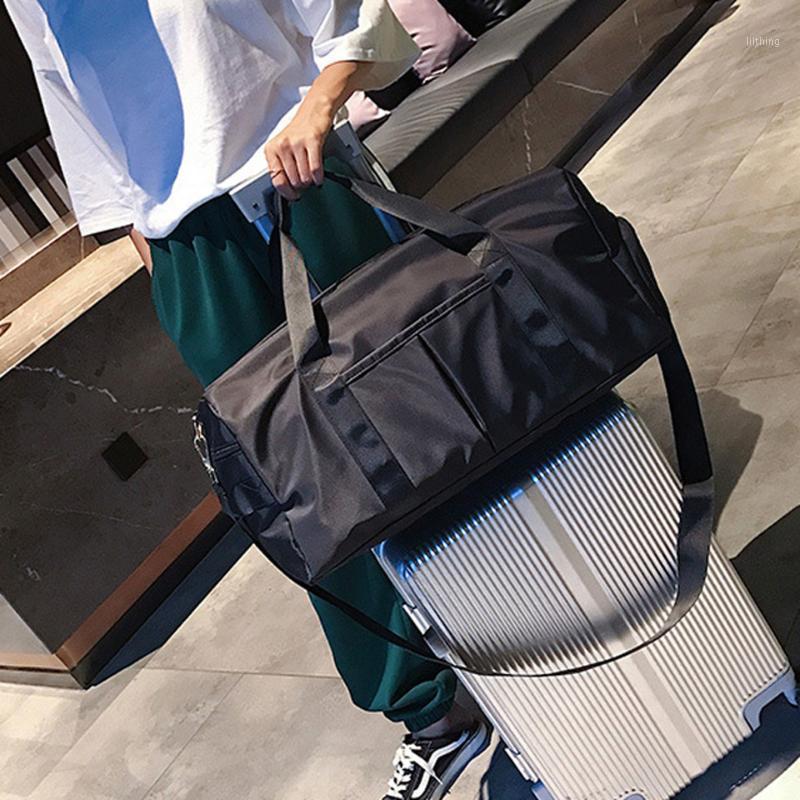 

Men Women Long Short Trips Travel Bag Hand Luggage Tote Large Capacity Duffel Bag Fashion Handbag Casual Crossbody Shoulder Bags1, Black