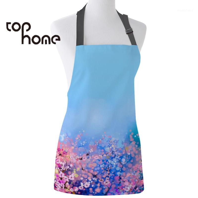 

Tophome Kitchen Apron Watercolor Cherry Blossoms Printed Sleeveless Canvas Aprons for Men Women Kids Home Cleaning Tools1