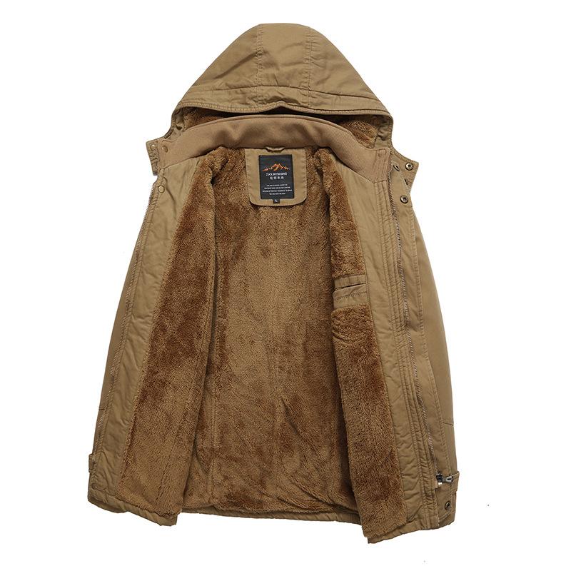 

Plus Size Men's Cotton Padded Jacket Clothes Casual Outdoor Camping Hiking Training Cycling Tops Thick Warm Large Coats, Black