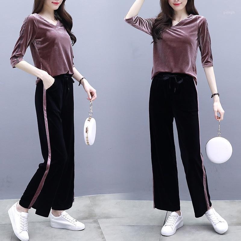 

Women Sportswear Tracksuit Thin Velvet Loose Sweatshirt+pant Running Jogger Fitness Workout Gym Casual Athletic Set Sport Suit1, Purple