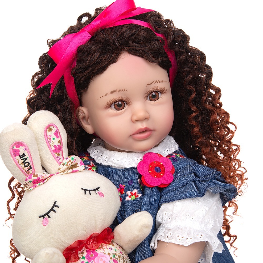 New Design Density Curls As Princess Reborn Baby Dolls Lifelike 60 Cm Toddler Bebe Dolls Toy Kids Cosplay Playmate Birthday Gift 1011 From Bailixi05 58 45 Dhgate Com