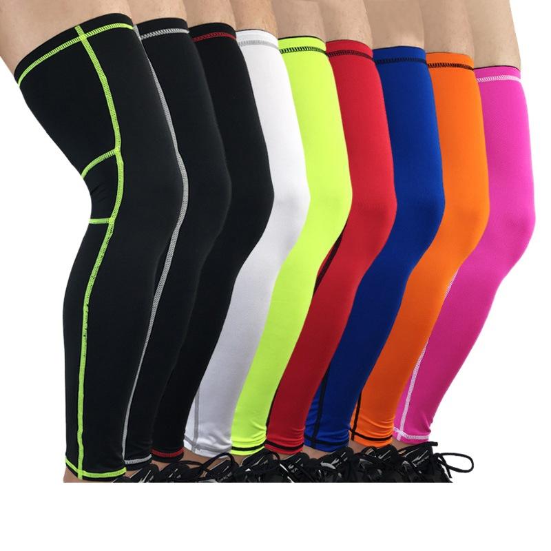 

Basketball sports knee pads outdoor long breathable leggings socks badminton riding running protective gear, White
