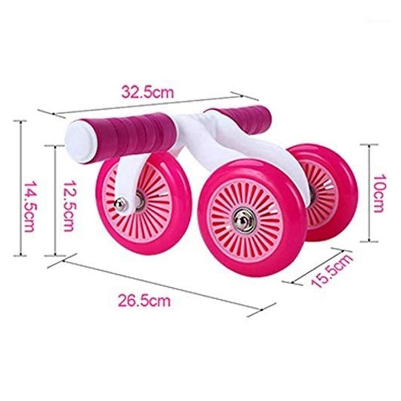 

Three-Wheeled Belly Wheel Home Abinal Fitness Equipment,Abinal Wheel with Floor Mat Brake Pad, Non-Slip Handle1, Pink