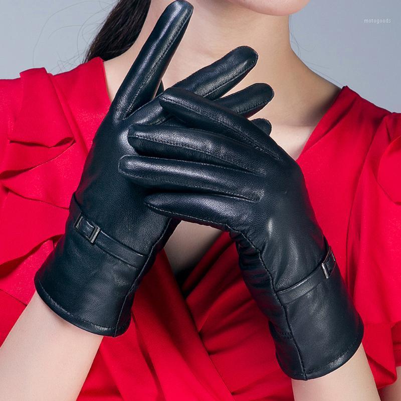 

Lady Genuine Sheepskin Leather Gloves Women's Winter windproof and freezeproof leather gloves Authentic sheepskin1