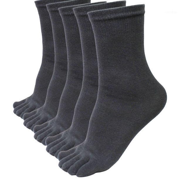 

Men's Socks 5 Pairs Men Sports Running Five Finger Toe Elastic Short Soild With Separate Toes Sport Women #P1, Dark gray