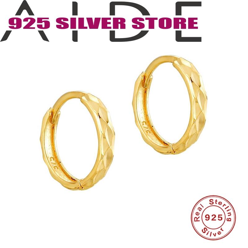 

Hoop & Huggie Aide Women Earring 925 Sterling Silver Brincos Simple Geometry All-match Rhombus Boucle Oreille Femme Fine Jewelry For Girl