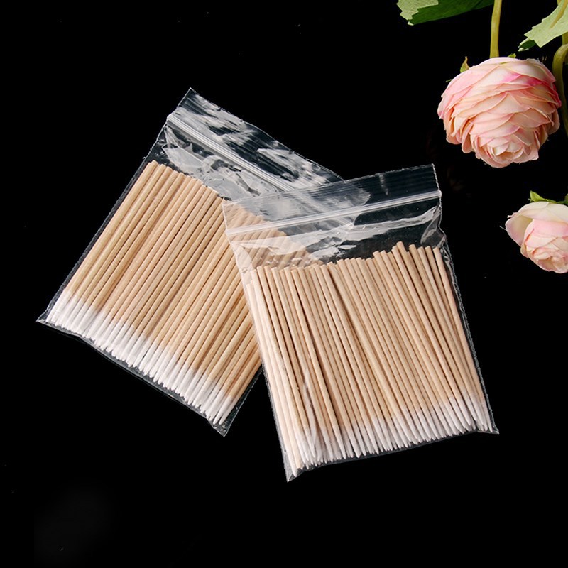 2020 Disposable Ultra Small Cotton Swab Lint Free Micro Brushes Wood