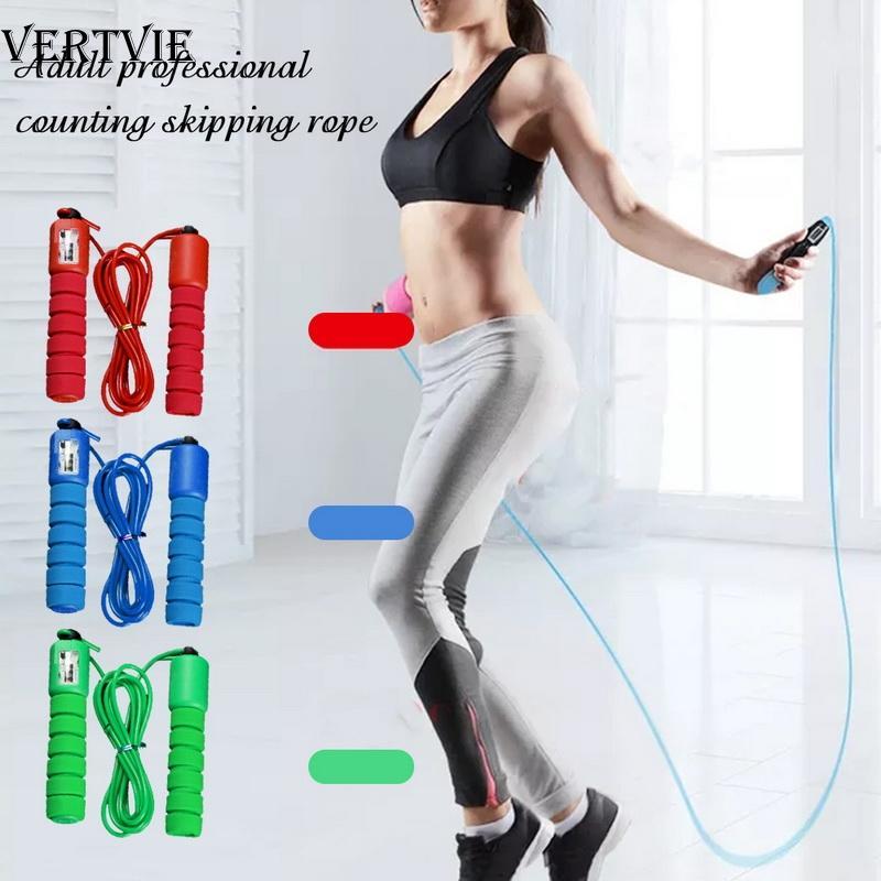 

Professional Sponge Jump Rope with Electronic Counter 2.9m Adjustable Fast Speed Counting Skipping Rope Wire Workout Equipments1