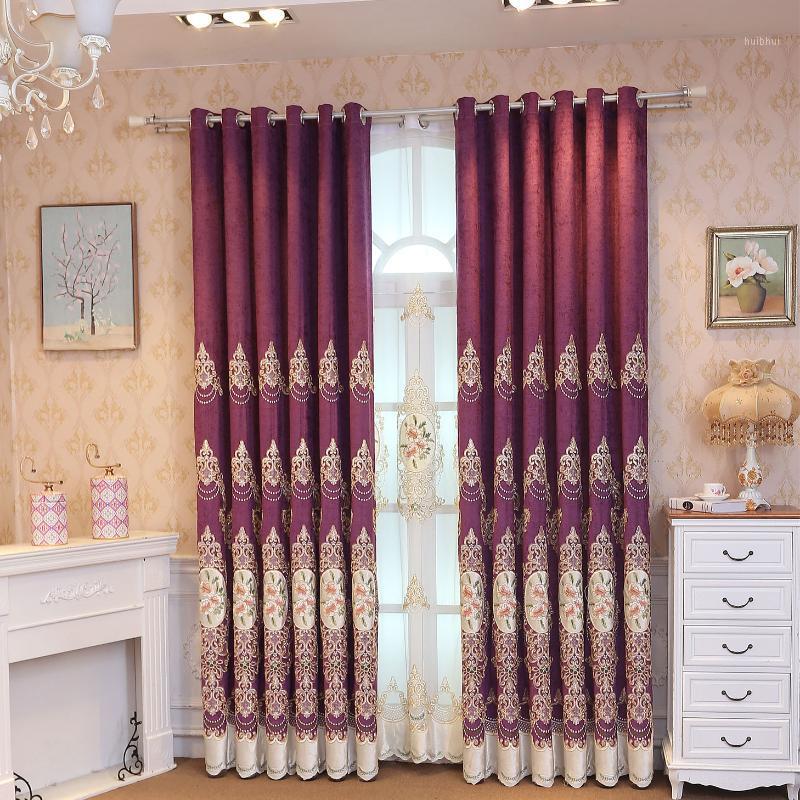 

Slow Soul Europe Coffee Blue Purple PinkFloral Curtains For Living Room Luxury Bedroom Window Curtain Tulle Embroidered Drapes1