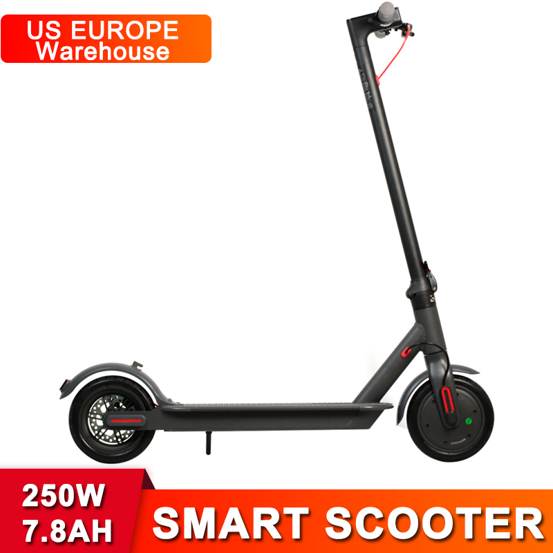 

Factory Price 8.5inch Electric Scooter 7.8AH Battery 350w 36V Bluetooth APP Smart Skateboard Max 25km Solid Tyre E-bike US EU Warehouse