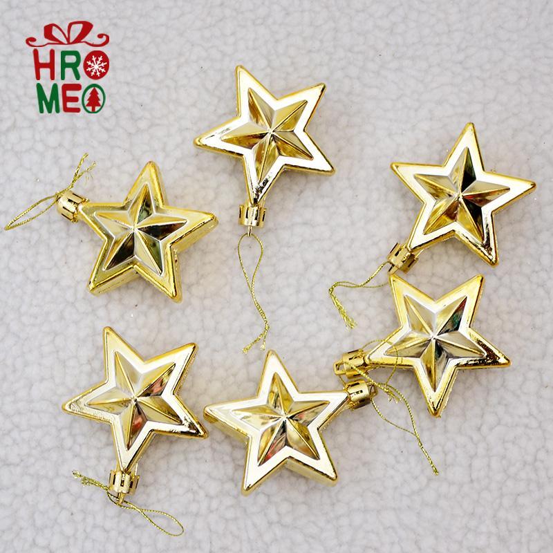 

7cm star five-pointed star Christmas ball Christmas tree garland rattan decoration accessories