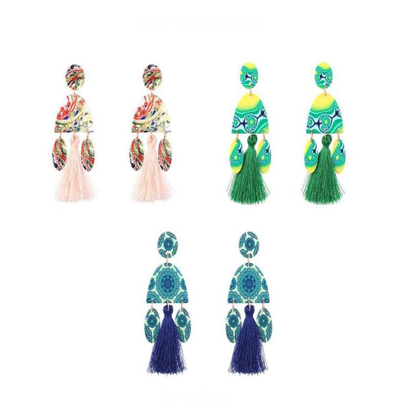 

Ethnic Printing Earrings Women Tassel Earrings Femal Jewelry
