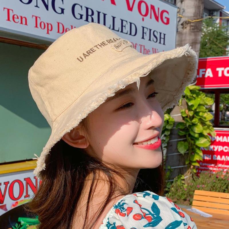 

Women Sun Hat Hip Hop Solid Wide Brim Cotton Fisherman Sun Hat Blank Summer Men Outdoor Beach Casual Cap #T2P