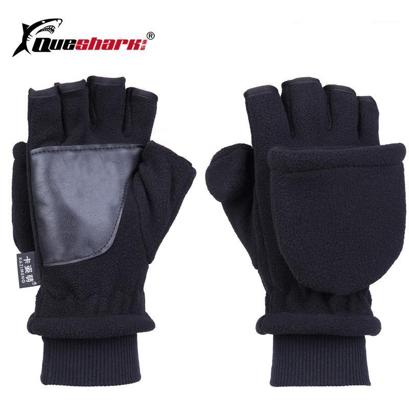 

Adult Men Women Double Layer Warm Thickened Non-slip Touch Screen Half Finger Cycling Ski Snowboard Fishing Gloves Snow Mittens1, Black