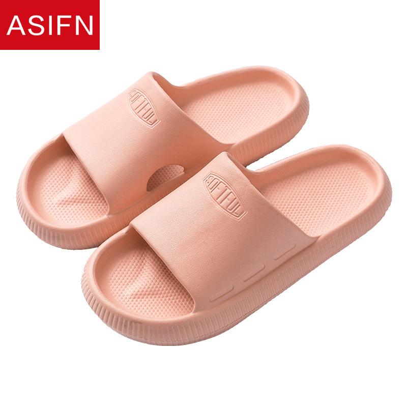 

ASIFN Summer Women Men Flat Slippers Home Heel Slides Mules Couple Indoor Soft Bottom Non-slip Bath Pantoufle Students Shoes, Green