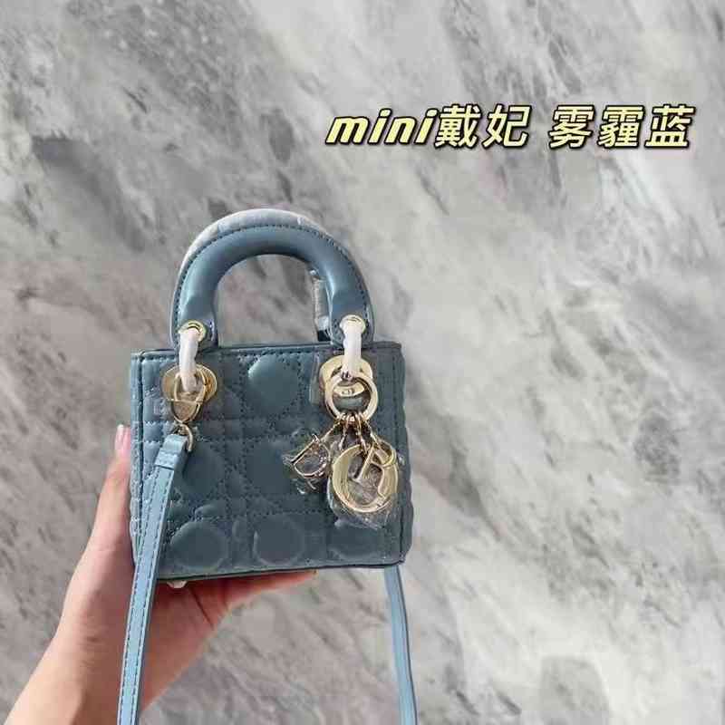

Luxury Women Fashion Handbags Bag Women's Single 2022 Mini Bag, Princess of Diana Net Red, Same Messenger Chain Handbag, Haze blue