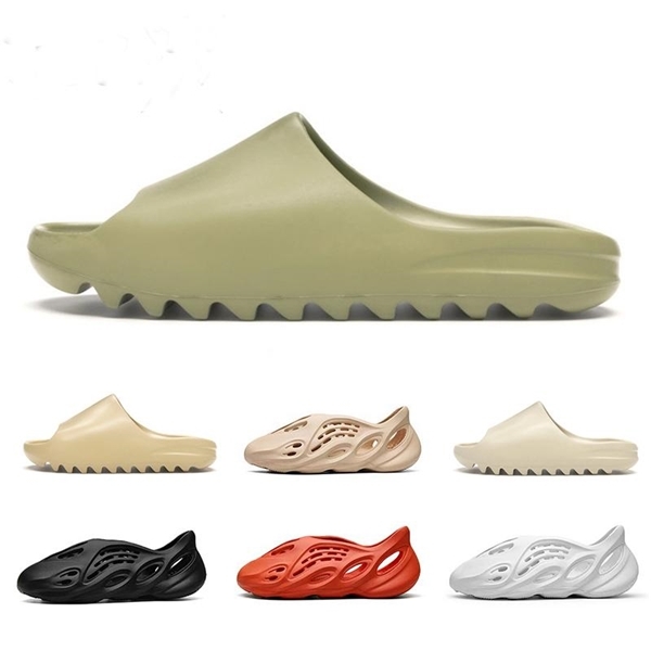 

Top Fashion Resin Bone Earth Brown Desert Sand EVA Foam Runner Kanye West Slides Mens Womens Kids Children Slipper Slippers Sandals, Black