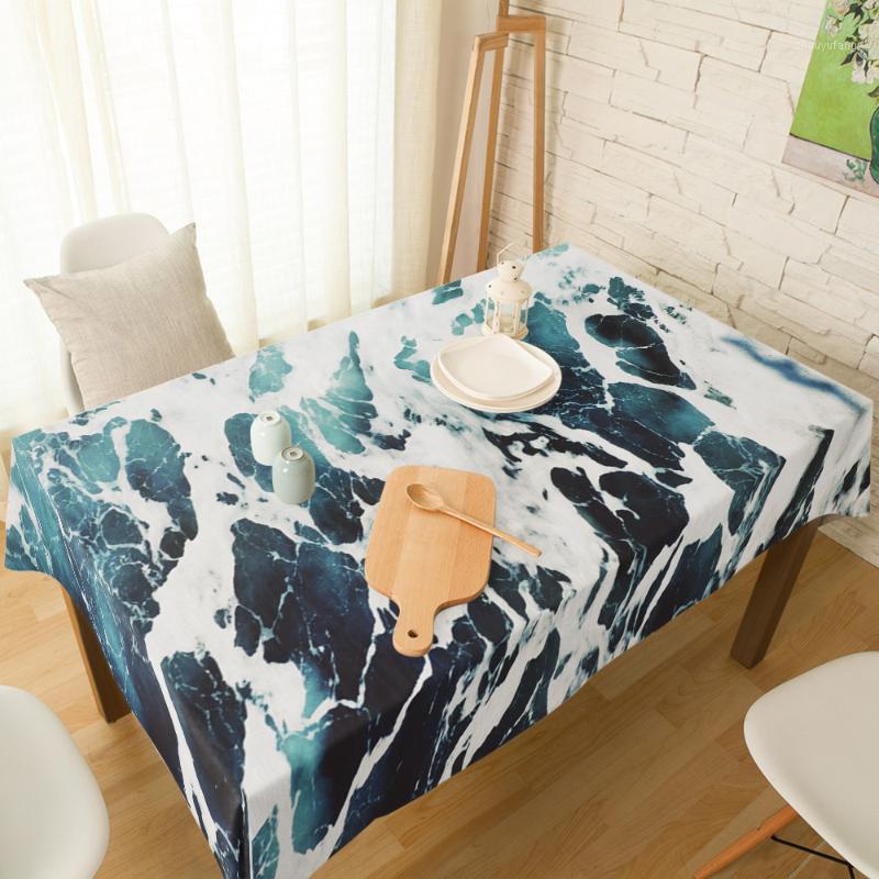 

Table Cloth Summer Blue Ocean Waves Print Dining Chair Cover Kitchen Tablecloth Modern Home Decor Manteles
