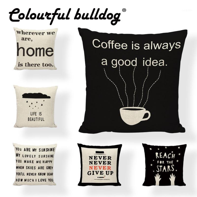 

Black and Beige Letter You Are My Sunshine Cushion Cover Never Give Up Reading Book Study 17 Inch Garden Office Decor Pillowcase1