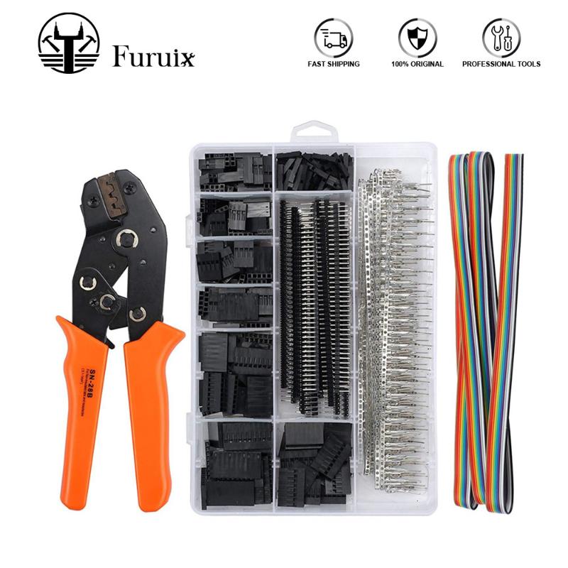 

Dupont crimping tool pliers terminal ferrule crimper wire hand tool set terminals clamp kit SN-28B+1550Pcs Connector