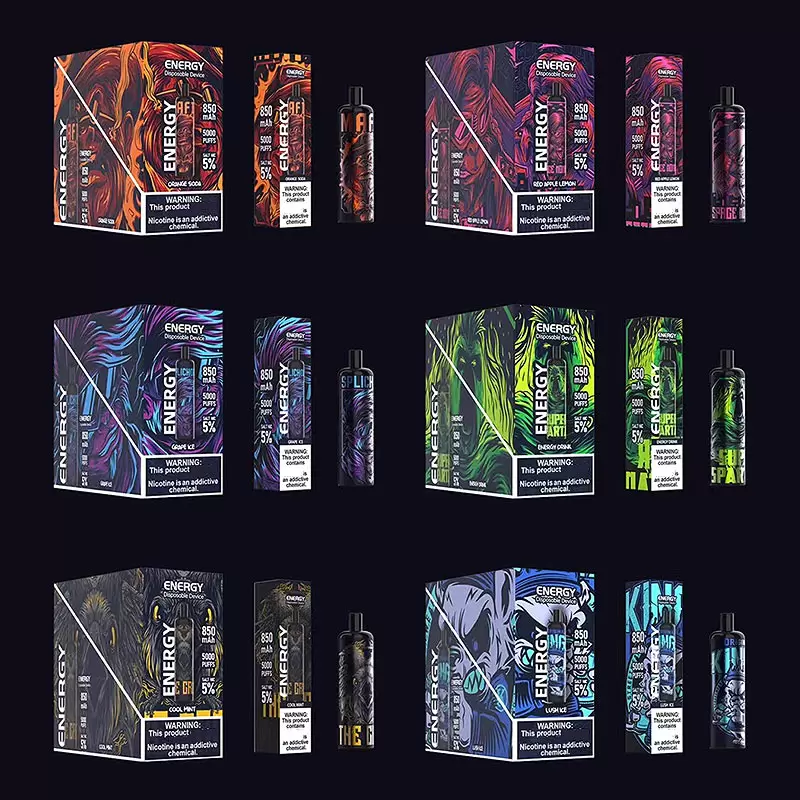 Authentic High Quality Energy 5000Puffs Cigarettes Disposable Device Kit 6ml Pods 850mAh Battery Vape Pen XXL VS Puff bars Bang Mesh Coil Elf Bar-image-754577263