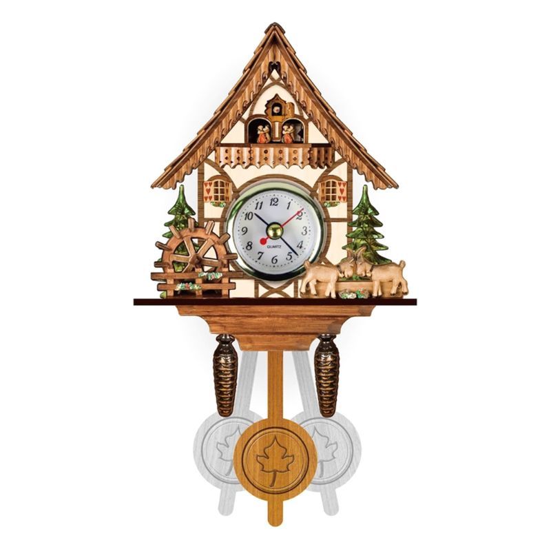 

Antique Wooden Cuckoo Wall Clock Bird Time Bell Swing Alarm Watch Home Restaurant Bedroom Decoration