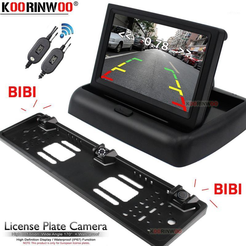 

Koorinwoo Wireless Parkmaster EU Number License Plate Frame Rear view camera Car parking Sensors 2 With LCD Car Monitor NO Drill1