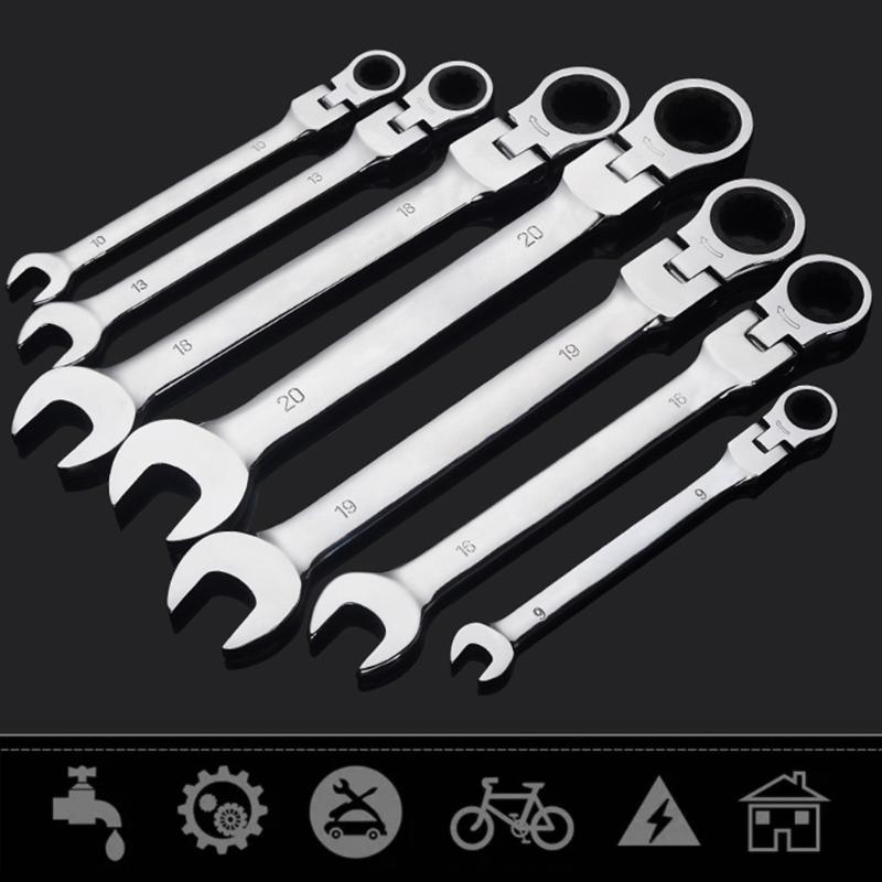 

Chrome vanadium steel movable ratchet wrench flexible open end wrench torque durable repair tool LAD-sale