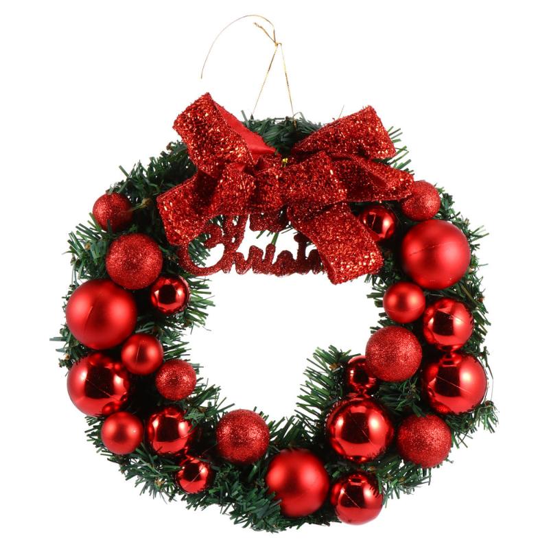 

1Pc Xmas Garland Chic Fun Hanging Ornament Artificial Garland Hanging Decoration for Door Window Hotel, Red