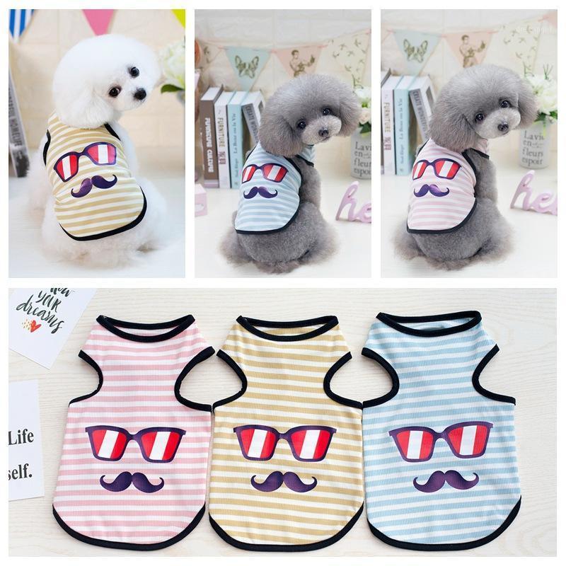 

Spring Summer Glasses Mustache Pets Outfits Cool Clothes for Small Dogs Dog Vest Clothes T-shirt Soft Puppy Dogs Fashion1