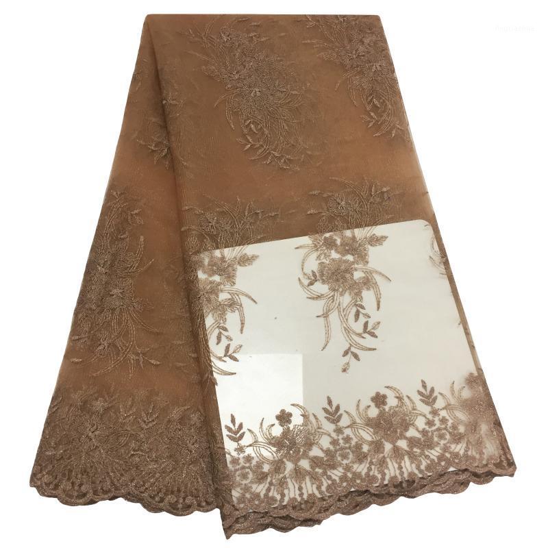 

Latest African Tulle Lace Fabric 2020 High Quality Bridal Material African French Embroidery Lace Fabric For Wedding tecidos1