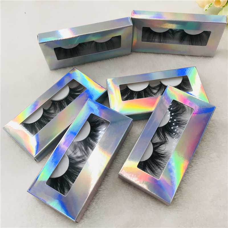 

6 Pairs/Lot Mink 3D Lashes Dramatic Long 25mm Eyelashes Custom Holographic Packages