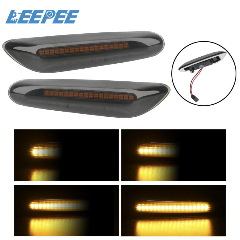 

Dynamic LED Side Marker Light Turn Signal Lights For E90 E91 E92 E93 E60 E87 E82 E61 Flowing Water Car Indicator Error Free, As pic