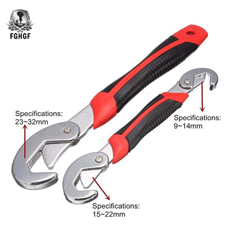 

FGHGF 9-32mm Wrench 2pcs Set Universal keys Multi-Function Adjustable Portable Torque Ratchet Oil Filter Spanner Hand Tools