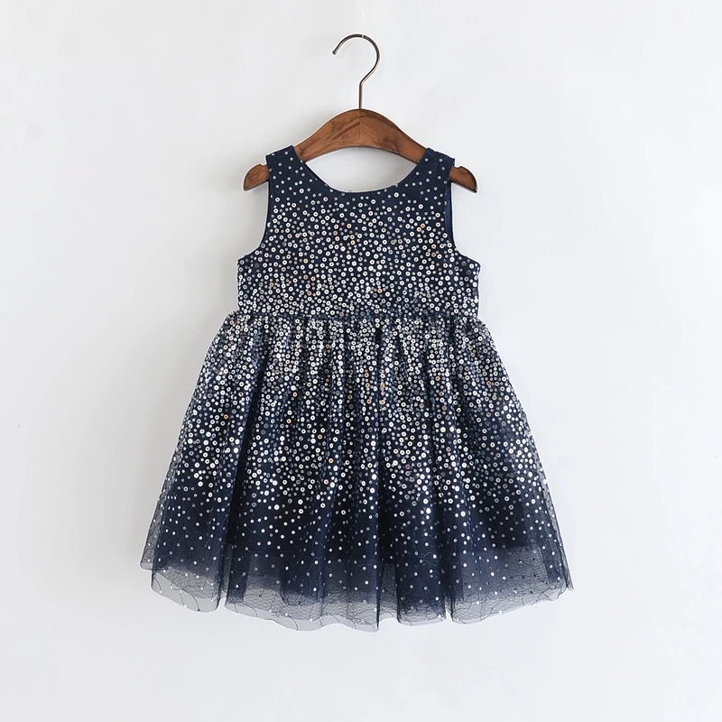 

2020 Brand Summer Kids Princess Dress For Girls Dress Sleeveless Sequines Girl Evening Party Dress Toddler Baby Clothes 3Y-8Y, 2-1