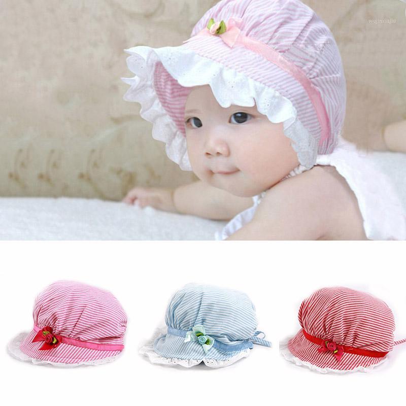 

Lovely Baby Girl Hat Princess Flower Bowknot Baby Hats For Infant Kids Beach Bucket Hats Toddler Sun Visor Caps Photo Props1, Style 1 light blue