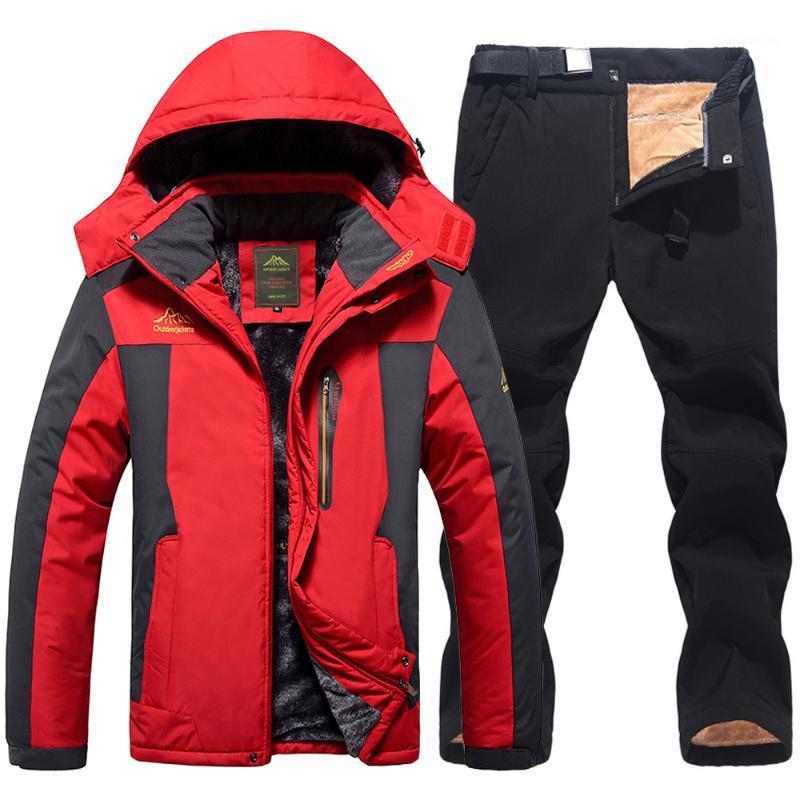 

2020 Men Ski Jacket Ski Pants Winter Warm Windproof Waterproof Outdoor Sports Snowboarding Skiing Fleece Coat Trousers Suit1, Black pant